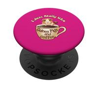 Realmente me gustan los conejillos de indias y el amante del café Juego de palabras humeroso PopSockets PopGrip Adhesivo