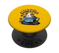 Realmente me gustan los conejillos de indias y el amante del café Juego de palabras humeroso PopSockets PopGrip Adhesivo
