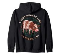Realmente me Gustan los ganados Ok Animal de Granja Lindo Shorthorn Cow Sudadera con Capucha
