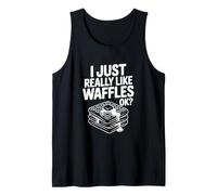 Realmente me Gustan los gofres, ¿Vale? Divertido Amante del Desayuno Camiseta sin Mangas