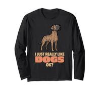 Realmente Me Gustan los Perros Ok Amante de los Animales Lindo Gran Danés Manga Larga