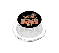 Realmente Me Gustan los Perros Ok Amante de los Animales Lindo Pastor Alemán PopSockets PopGrip para MagSafe
