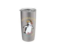 Realmente Me Gustan Los Pingüinos Ok Animales Amante Pingüino Real Vaso térmico de acero inoxidable de doble pared