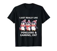 Realmente me gustan los pingüinos y la diversión de invierno para jugar Camiseta