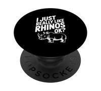Realmente me Gustan los rinocerontes, ¿Vale? Amante de los Animales Divertidos PopSockets PopGrip Adhesivo