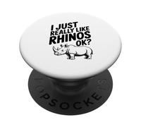 Realmente me Gustan los rinocerontes, ¿Vale? Amante de los Animales Divertidos PopSockets PopGrip Adhesivo