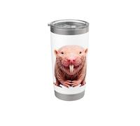 Realmente me gustan los topos desnudos, ¿de acuerdo? Rata topo desnuda divertida Vaso térmico de acero inoxidable de doble pared