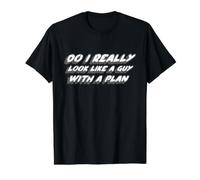 ¿Realmente me Veo como un Chico con un Plan? | Broma Camiseta gráfica económica, Hombre, Negro, M