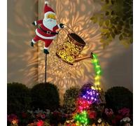 REALOKMAN Christmas Santa Solar Kettle Lights Garden Lawn Decorative Lights, Solar Christmas Light Outdoor Decorations, Hanging Santa Kettle Ground Lamp for Pathway, Patio, Lawn & Yard Décor Gift