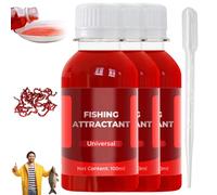 REALOKMAN Concentrated Universal Liquid Bait with Redworm, Fish Attractant with Red Worm Scent and Attraction Enhancer for Freshwater and Saltwater Fishing for Trout, Cod, Carp, Bass, Catfish(3Pcs)