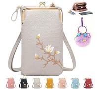 REALOKMAN Indefinitet Women Sling Cross-Body Wallet with Mobile Cell Phone Holder Pocket Purse Lightweight Mini Coin Clutch Bag(Gray)