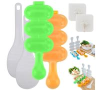 REALOKMAN Rice Ball Shaker Set - Easy DIY Rice Ball Maker, DIY Round Sticky Rice Molds, Cute Ball Shaped Onigiri Mold with Paddle Spoon for Bento, Sushi, Lunch, Food Shaping Kitchen Tool