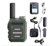 REALOKMAN Waterproof & Shock Resistant Walkie-Talkies, Rechargeable Nationwide PPT Long Range Mini 2 Way Radios for Adults, Heavy Duty Walkie-Talkies with Earpieces, 5000mah, Group Call(Verde)