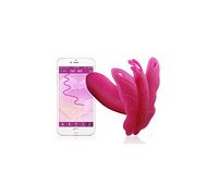 Realov Ropa interior erótica de cuero y látex para mujer - vibrating panties connected butterfly