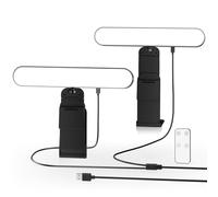 RealPlus Luz Monitor con Soporte Multifuncional [2PCS], Control Remoto de 3 Luces y 10 Brillos, Iluminación de Videoconferencia para PC/Teléfono Móvil/Reuniones Zoom/Oficina/Tiktok//Streaming/Regalo