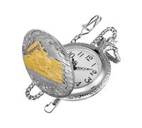 Realpoo Locomotive - Reloj de bolsillo de bronce para hombre, números arábigos, esfera blanca, relojes de bolsillo para hombre, reloj de bolsillo para hombre con cadena, CF-new10