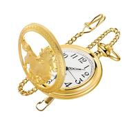 Realpoo Reloj de bolsillo de cuarzo con diseño de caballo para hombre, esfera de números arábigos con cadena, reloj de bolsillo para hombre, CF-new39
