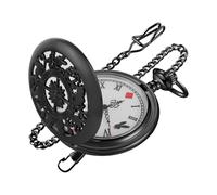 Realpoo Reloj de bolsillo de cuarzo para hombre, esfera digital romana blanca, relojes de bolsillo para hombre con cadena, CF-new64