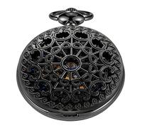 Realpoo Reloj de bolsillo mecánico de telaraña negra, collar colgante de reloj de bolsillo para hombre con caja de regalo, reloj de bolsillo mecánico de esfera romana para hombres, SWQ-108