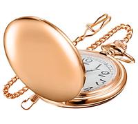 Realpoo Reloj de bolsillo negro liso para hombre, cuarzo, esfera digital árabe con cadena, reloj de bolsillo de cuarzo suave para hombre, PK120115-rosa, 40 ES