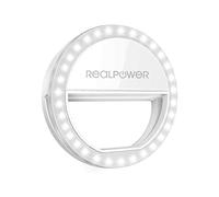 Realpower Eva Selfie Light, 36 LED Anillo de luz Selfie luz para teléfono móvil, Anillo de luz - Brillo Ajustable en 3 Niveles Compatible con iPhone, Samsung Galaxy, Huawei y Muchos Otros Smart
