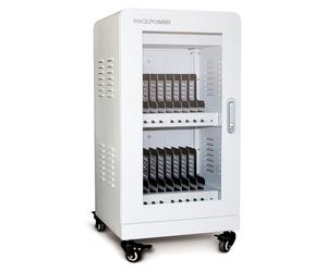 RealPower Power Station 20 - Carro de gestión y carga portátil, 480W, 20x USB-A, Protección contra sobrevoltaje, Color Blanco