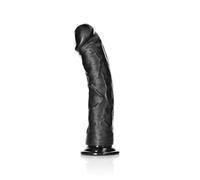 REALROCK Realistic Regular Curved Dildo with Suction Cup - 23 cm - Black 23 cm (9'') Dong