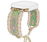 REALSIGN Correa bohemia hecha a mano compatible con correas de Apple Watch de 38/40/41 mm, bonita correa tejida de cuentas trenzadas, pulsera étnica para iWatch Series 9, 8, 7, 6, 5, 4, 3, 2, SE para
