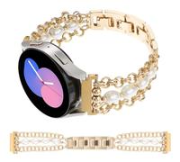 REALSIGN Correa de reloj con cuentas de perlas de 20 mm compatible con Samsung Galaxy Watch 6, 5, 4, 40/44 mm, Watch 4 Classic de 42/46 mm, Watch 3 de 41 mm, Active 2, elegante cadena de eslabones