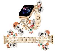 REALSIGN Elegante pulsera de metal compatible con Apple Watch Band de 1.496 pulgadas, 1.575 pulgadas, 1.614 pulgadas, pulsera de Halloween con calavera, calabaza, fantasma, colgante, correa para