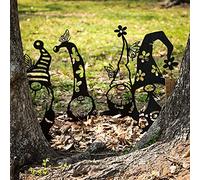 RealSteel Original Brand I Metal Stake Outdoor Gmomes I 4 Pack I Adornos de césped y estatuas I Decoración de Navidad