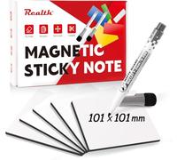 Realth Etiquetas Magnéticas de Borrado en Seco 101 mm x 101 mm, 20 Pcs