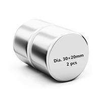 Realth Imanes de neodimio Disco de Imanes para Pizarra extremadamente potentes permanentes fuertes 30 mm * 20 mm para nevera Proyecto de ciencia de oficina y manualidades 2 paquete (MC302)