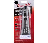 Realth Silicona Selladora Gasket Maker Paquete de 1 Alta temperatura RTV 3.53oz Ultra Negro Resistente al aceite Junta brida de alta para reparación de máquinas de motocicletas automotrices(SG119)