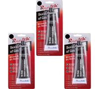 Realth Silicona Selladora Gasket Maker Paquete de 3 Alta temperatura RTV 3.53oz Ultra Negro Resistente al aceite Junta brida alta para reparación de máquinas de motocicletas automotrices (SG119N3)