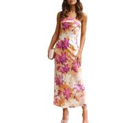 Realtix - Vestido Largo de satén y Seda para Mujer, sin Espalda con Parte Superior Estilo Tubo, Espalda Baja y diseño Hueco, Elegante, sin Tirantes, para invitadas a Bodas, M