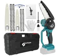 Realtopdo Mini motosierra de 15 cm y 20 cm, compatible con batería Makita de 18 V, sin escobillas, con lubricante automático, tensión de cadena sin herramientas para tijeras de jardín (sin batería)