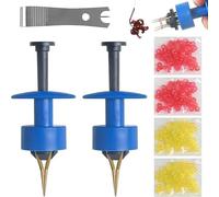 Realure 1100 Anillos De Micro Cebo, Anillo De Goma Rojo y Amarillo, con 2 Banderas De Pellet, Accesorios De Pesca para La Fijación Rápida De Cebo, Pellets, Señuelos De Abejas, Gusanos