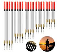 Realure 20 Piezas Flotadores de Pesca Set, 11/13/15/17/19cm Flotadores de Pesca de Plástico, Transparentes Flotadores para Aparejos de Pesca Tubo Grueso, Pesca Cebo Suspender en Capa de Agua Objetivo