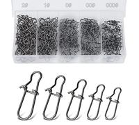 Realure 200 Piezas Snaps para Juego de Pesca de Remolino, Quick Change Snaps Angel, 5 Sizes Pesca Snaps con Duo, Easy Snap para señuelos y Conectores de línea, Accesorios de Pesca 000# 00# 0# 1# 2#