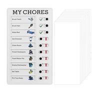 Realure My Chores Checklist Board, Daily Reminder Chore Chart for Kids Adults Plastic Memo Checklist Boards with 10 Replaceable Blank Paper Memo Board for Home School Travel To Do List Whiteboard