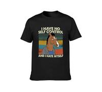 realx Bojack Horseman I Have No Self Control and I Hate - Camiseta unisex para hombre, color negro, Negro, L