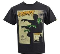realx Camiseta para hombre de Psychobilly The Cramps Gorehound Album Frankenstein Horror Garage XS, Negro, S