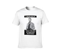 realx Camiseta para hombre Elon Musk I Never Give UpBirthday Gift, blanco, 3XL