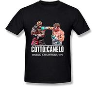 realx Camiseta para hombre Miguel Cotto Vs Canelo Álvarez Campeonato del Mundo, Negro, 3XL