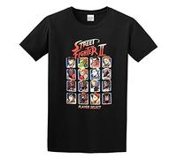 realx Camiseta para hombre Street Fighter Turbo Player Select Bisonte Vega Sagat Combat Capcom S-3XL Negro XS, Negro, XL