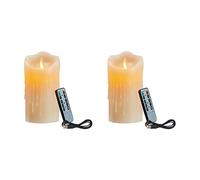 reamhome 2 velas LED, velas parpadeantes sin llama, vela recargable, velas de cera real con control remoto, 12,5 cm