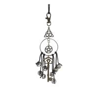 reamhome 3 campanillas de viento de ratán, campanillas de viento de cristal, protección de brujas, colgantes para manija de puerta, decoración de habitación familiar