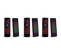 reamhome 3X Air Mouse para Android TV Box, mini teclado inalámbrico, control remoto de aire con retroiluminación RGB MX3 Pro IR Learning