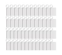 reamhome 50 piezas de MDF blanco rectangular sublimación en blanco llavero en blanco transferencia de calor de doble cara MDF en blanco tablero llave en blanco tablero MDF llaveros en blanco